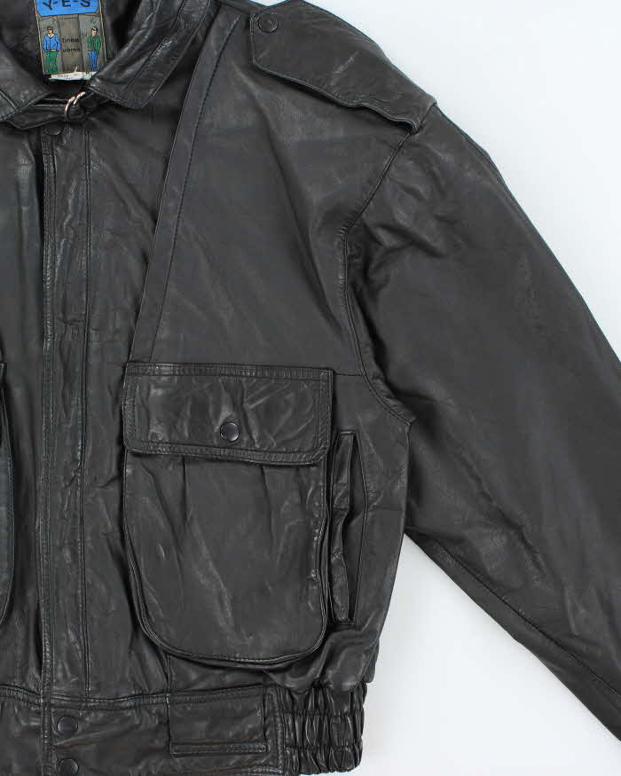 Vintage 1980s Y-E-S Linea Uomo Leather Bomber Jacket - M