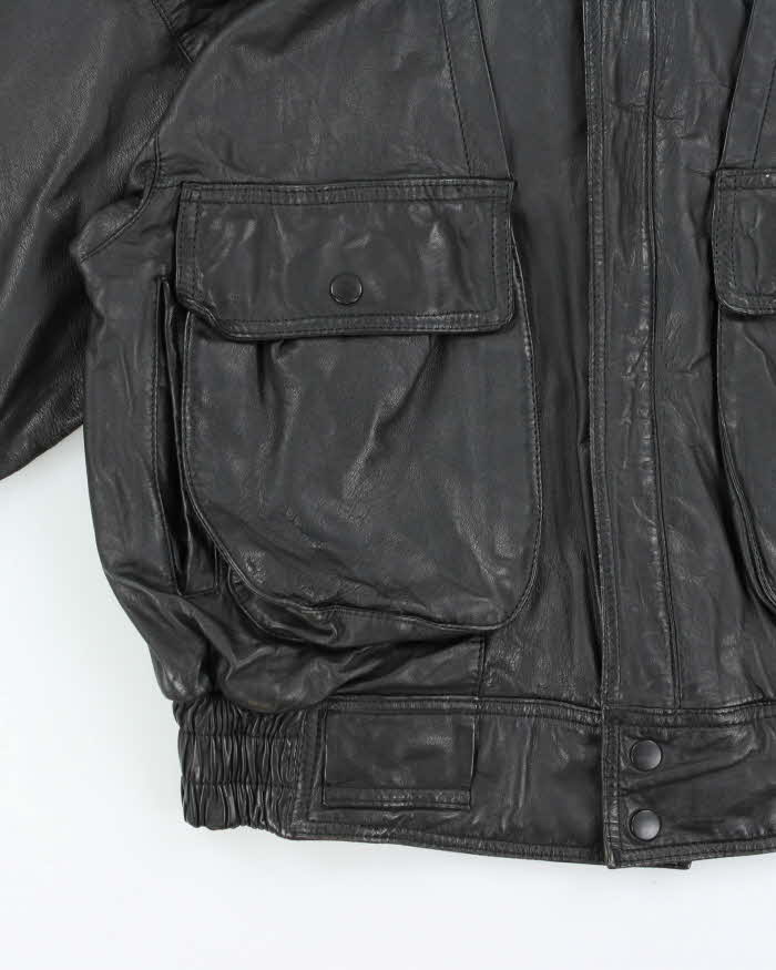Vintage 1980s Y-E-S Linea Uomo Leather Bomber Jacket - M