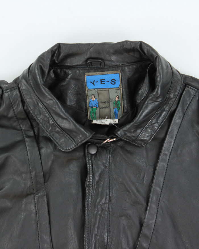 Vintage 1980s Y-E-S Linea Uomo Leather Bomber Jacket - M