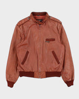 Vintage 1980s Members Only Cafe Racer Leather Biker Jacket - M