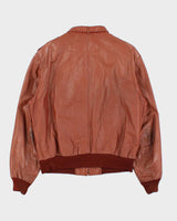 Vintage 1980s Members Only Cafe Racer Leather Biker Jacket - M
