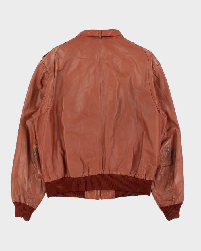 Vintage 1980s Members Only Cafe Racer Leather Biker Jacket - M