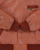 Vintage 1980s Members Only Cafe Racer Leather Biker Jacket - M