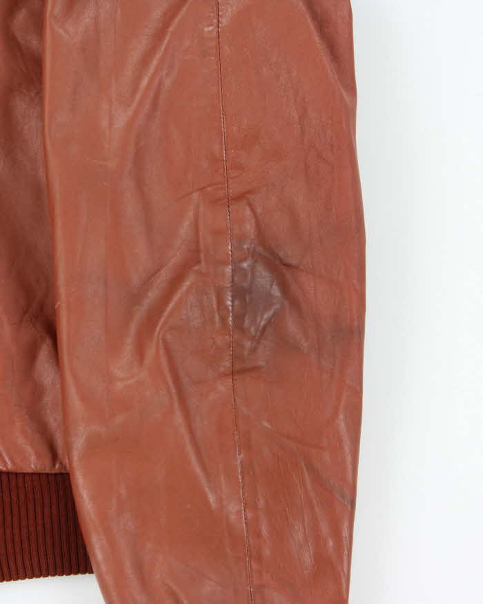 Vintage 1980s Members Only Cafe Racer Leather Biker Jacket - M