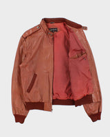 Vintage 1980s Members Only Cafe Racer Leather Biker Jacket - M