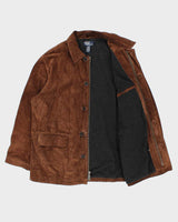 Vintage 1990s Polo Ralph Lauren Wool Lined Mid Length Suede Jacket - XL