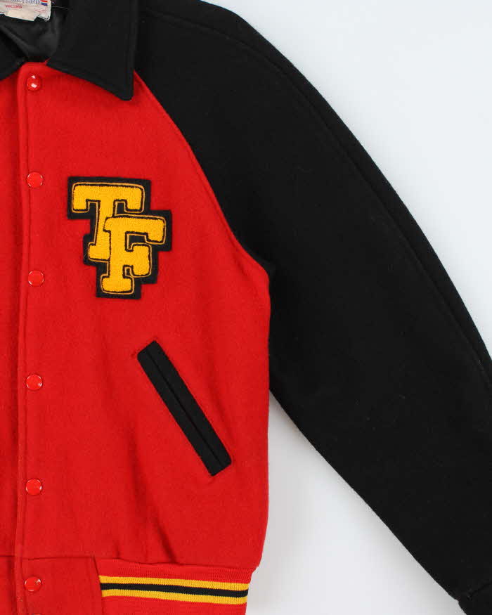Vintage 1970s Team Skyline Wool Varsity Bomber Jacket - XS