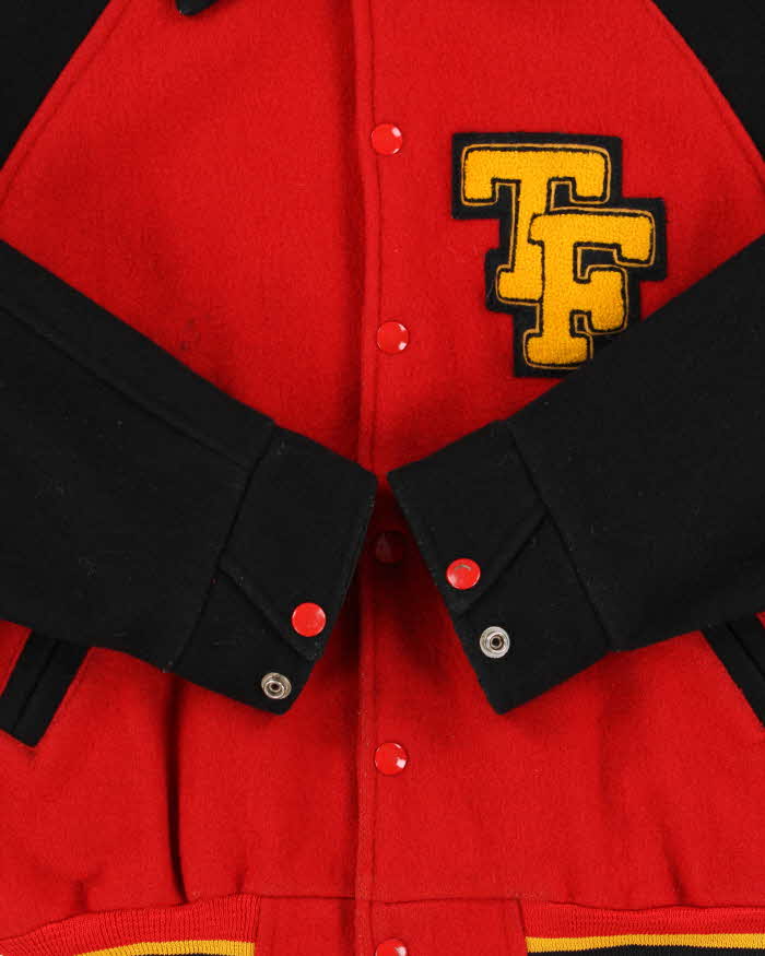 Vintage 1970s Team Skyline Wool Varsity Bomber Jacket - XS