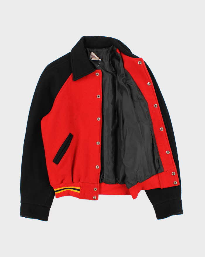 Vintage 1970s Team Skyline Wool Varsity Bomber Jacket - XS