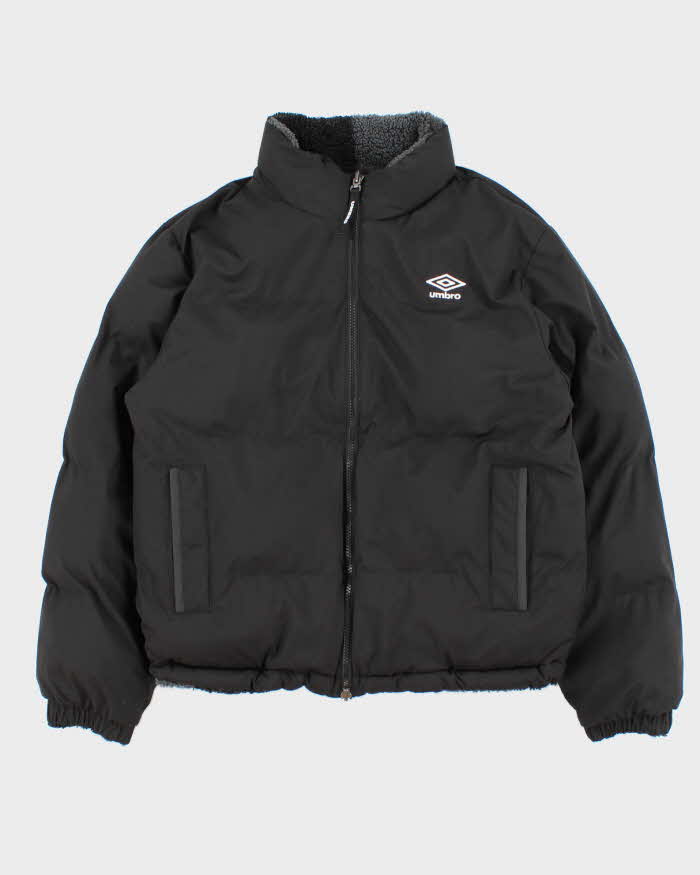 Vintage Umbro Embroidered Reversible Boxy Fleece Puffer Jacket - S