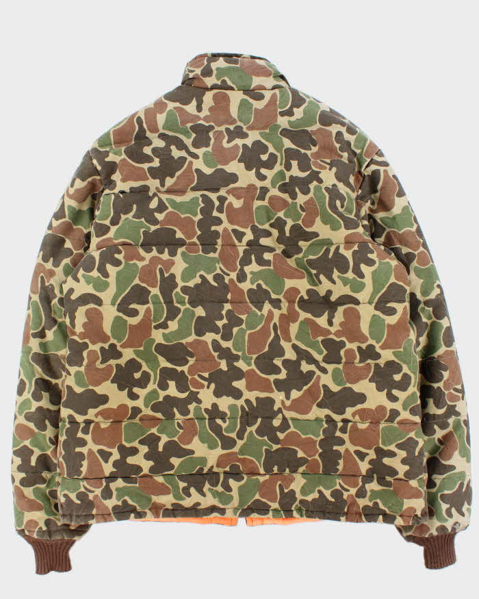 Vintage 1980s Browning Reversible Duck Camo Padded Hunting Jacket - L