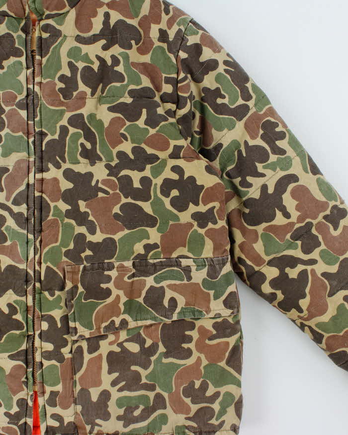 Vintage 1980s Browning Reversible Duck Camo Padded Hunting Jacket - L