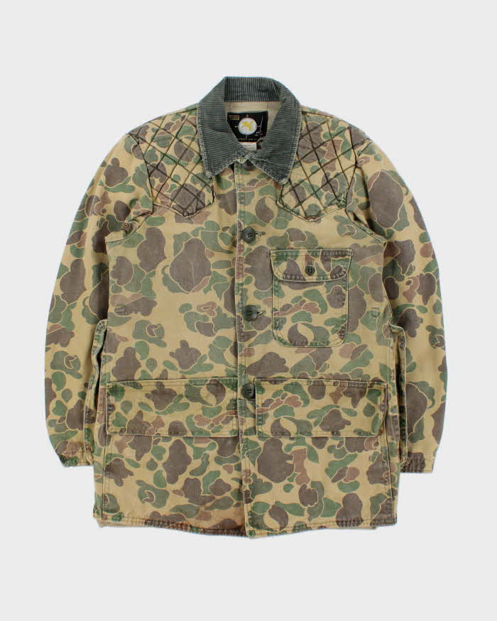Vintage 1970s Sears Roebuck Duck Camo Hunting Field Jacket - S