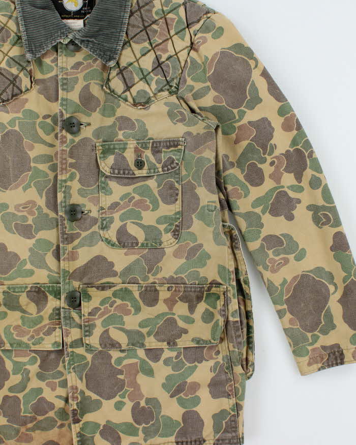 Vintage 1970s Sears Roebuck Duck Camo Hunting Field Jacket - S