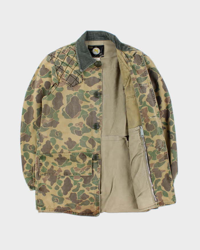 Vintage 1970s Sears Roebuck Duck Camo Hunting Field Jacket - S