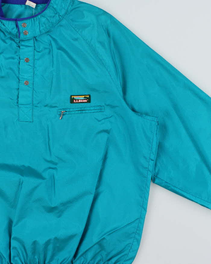 Vintage 1980s L.L.Bean Lightweight Snap Button Shell Pullover - XL