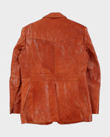 Vintage 1980s Wilsons Tan Leather Blazer Jacket - L