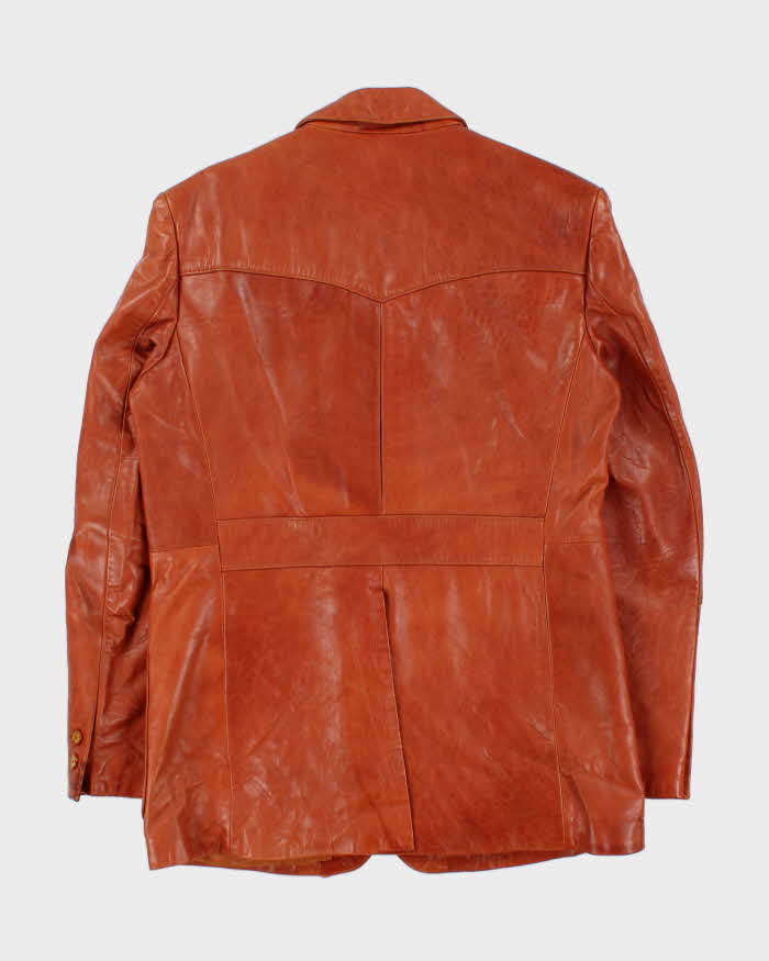 Vintage 1980s Wilsons Tan Leather Blazer Jacket - L