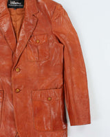 Vintage 1980s Wilsons Tan Leather Blazer Jacket - L