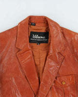 Vintage 1980s Wilsons Tan Leather Blazer Jacket - L
