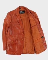 Vintage 1980s Wilsons Tan Leather Blazer Jacket - L