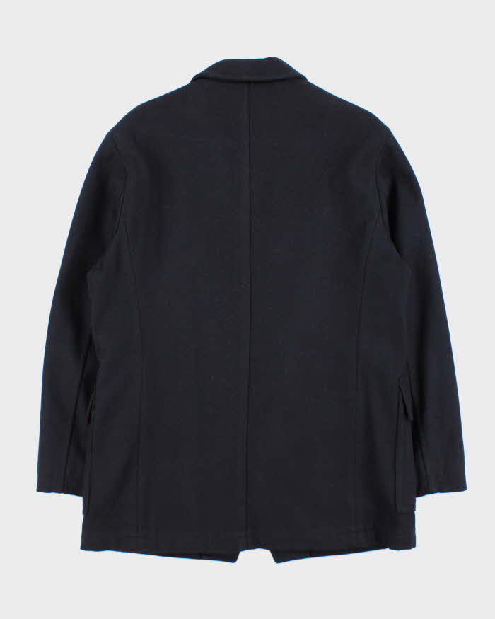 Vintage 1990s Longchamp Navy Wool Peacoat - M