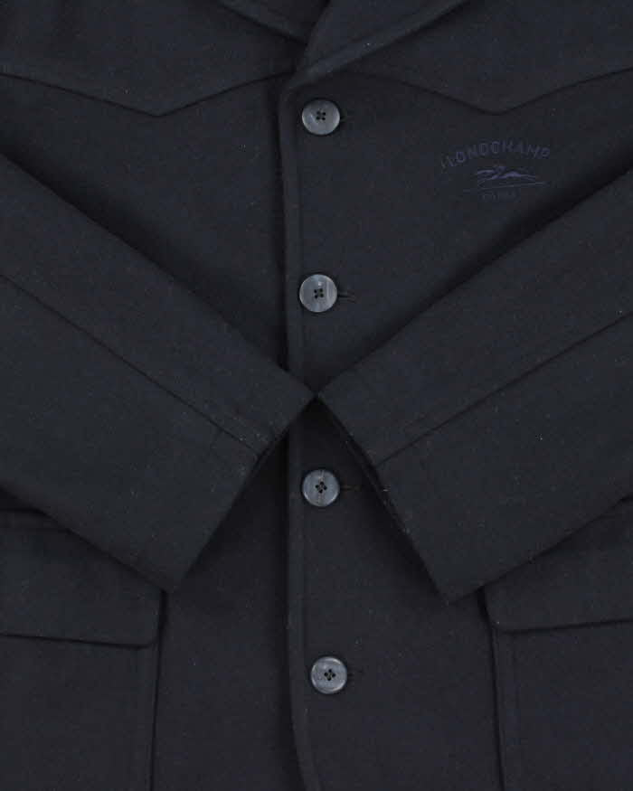 Vintage 1990s Longchamp Navy Wool Peacoat - M