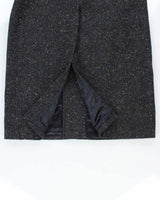 Vintage 1990s Pure Wool Made In England Speckled Herringbone Double Breasted Belted Overcoat - L