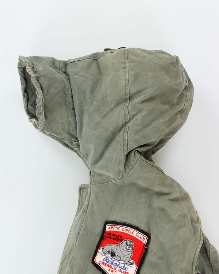 Vintage 1970s Dilmen's Arctic Circle Club Khaki Surplus Down Fill Heavyweight Cold Weather Hooded Parka - L