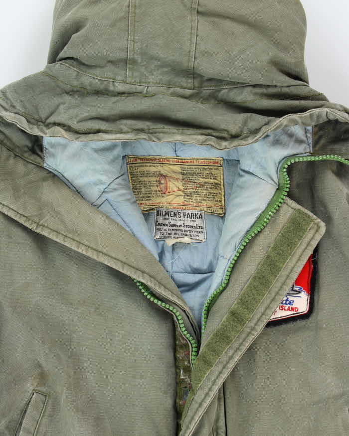 Vintage 1970s Dilmen's Arctic Circle Club Khaki Surplus Down Fill Heavyweight Cold Weather Hooded Parka - L