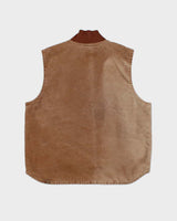 Vintage Carhartt V02 BRN Arctic Quilt Lined Duck Canvas Workwear Gilet - L