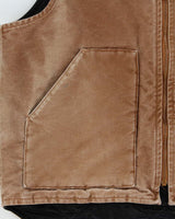 Vintage Carhartt V02 BRN Arctic Quilt Lined Duck Canvas Workwear Gilet - L