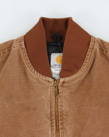 Vintage Carhartt V02 BRN Arctic Quilt Lined Duck Canvas Workwear Gilet - L
