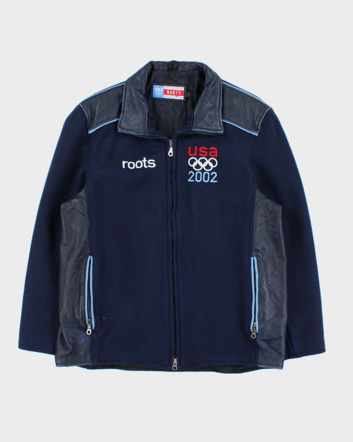 Vintage 2002 Roots USA Olympic Team Wool &amp; Leather Jackets - S