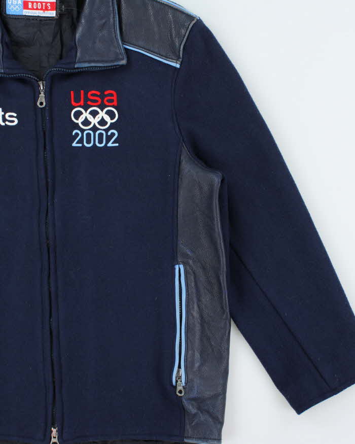 Vintage 2002 Roots USA Olympic Team Wool &amp; Leather Jackets - S