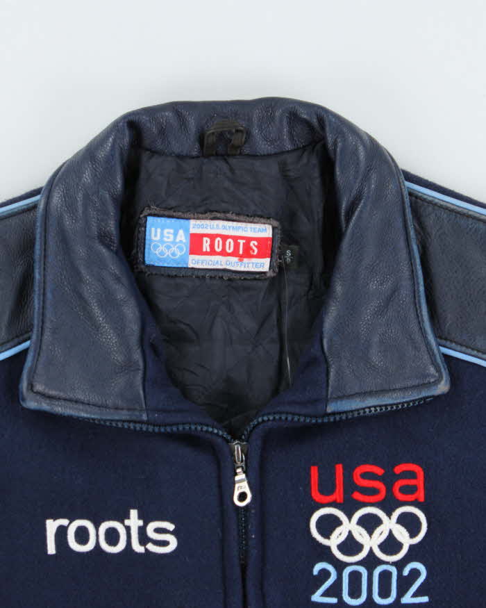Vintage 2002 Roots USA Olympic Team Wool &amp; Leather Jackets - S