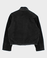 Vintage 1990s Synergy Faux Shearling Suede Bomber Jacket - M