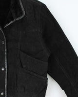 Vintage 1990s Synergy Faux Shearling Suede Bomber Jacket - M