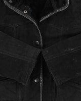 Vintage 1990s Synergy Faux Shearling Suede Bomber Jacket - M