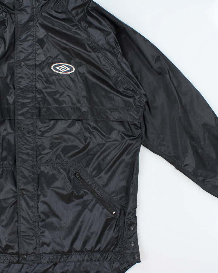 Vintage 1990s Umbro Spell Out Hooded Oversized Waterproof Jacket - XL