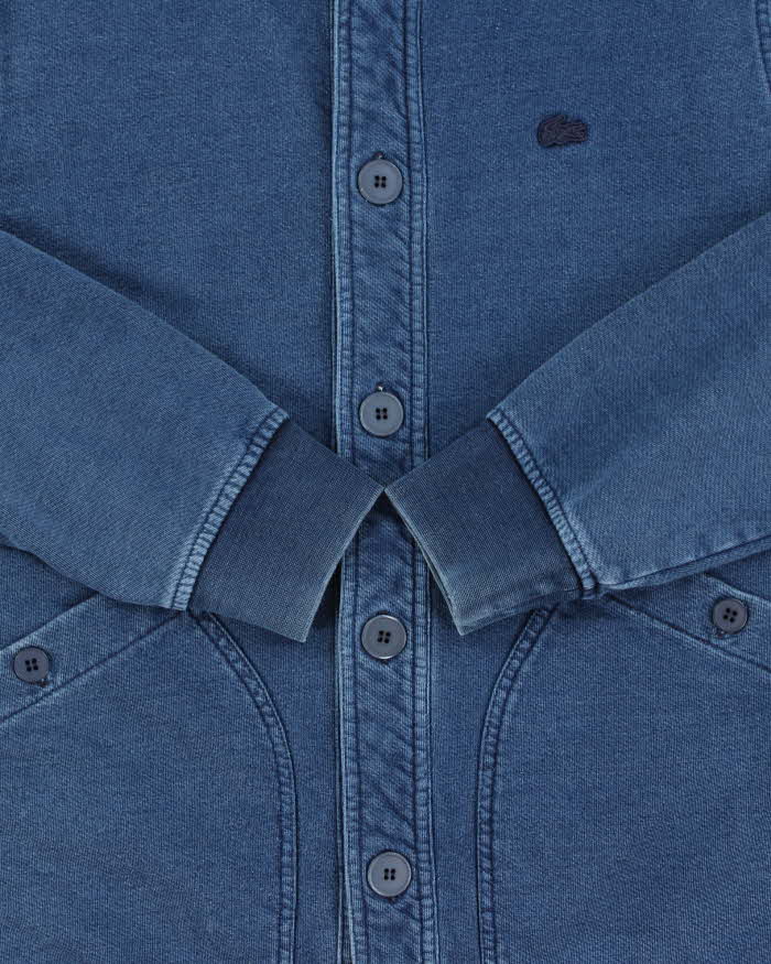 Vintage Lacoste Denim Jersey Bomber Jacket - L