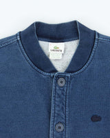 Vintage Lacoste Denim Jersey Bomber Jacket - L