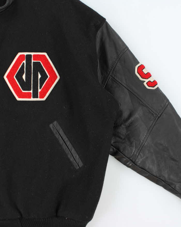 Vintage 1992 Pace Setter Wool &amp; Leather Rebels Football Varsity Bomber Jacket - L