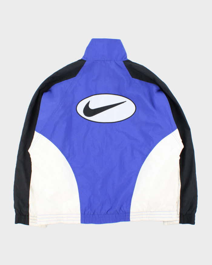 Vintage 1990s Nike Big Swoosh Tri-Colour Shell Windbreaker Jacket - M