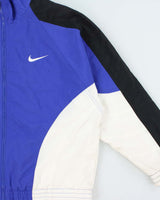 Vintage 1990s Nike Big Swoosh Tri-Colour Shell Windbreaker Jacket - M