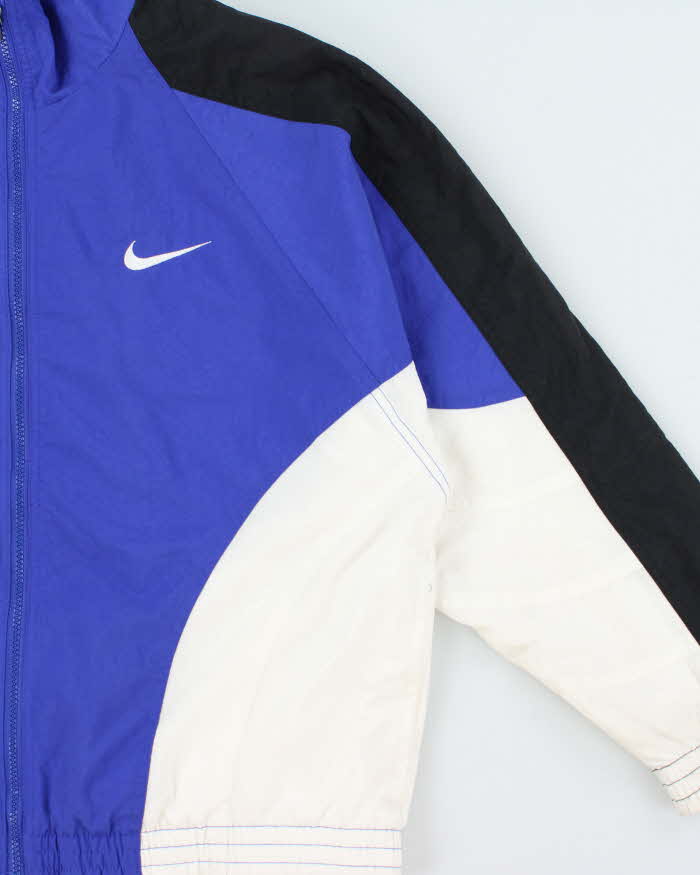Vintage 1990s Nike Big Swoosh Tri-Colour Shell Windbreaker Jacket - M