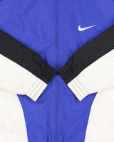 Vintage 1990s Nike Big Swoosh Tri-Colour Shell Windbreaker Jacket - M
