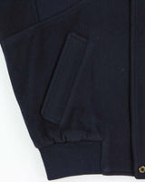 Vintage 1980s Burberry Navy Pure Wool Satin Lined Bomber Jacket - S