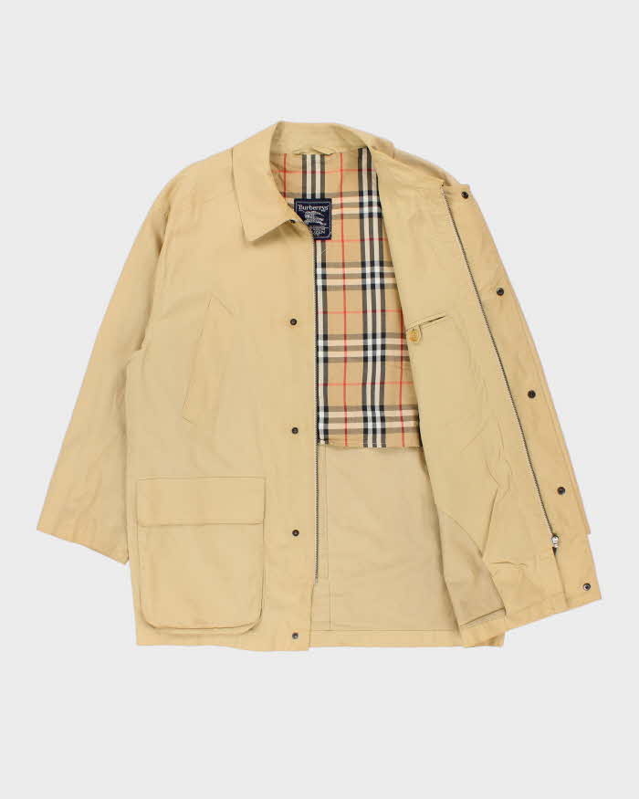 Vintage 1990s Burberry For Maruzen Tokyo Belfield Lightweight Cotton Chore Jacket - L