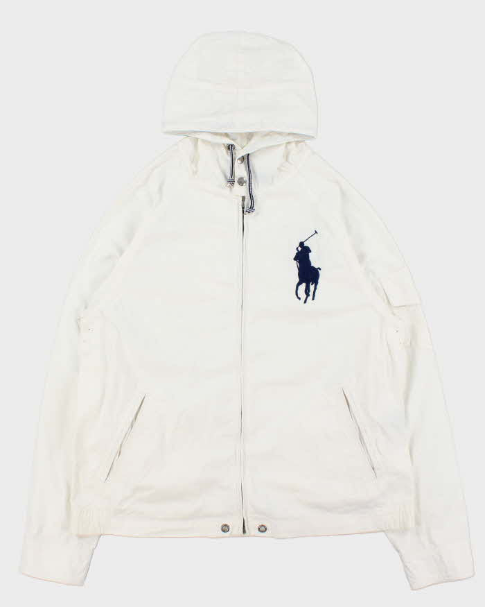 Vintage Y2K 00s Polo Ralph Lauren Swimwear Big Pony Hooded Canvas Jacket - M